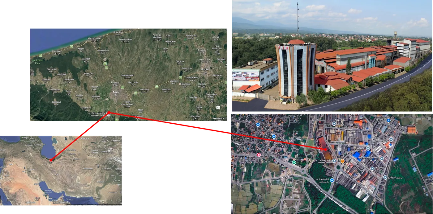 Aerial view of the Fooladin Zob-e Amol site